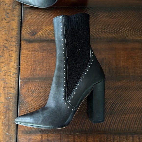 Dolce Vita Black Studded Heeled Boots - Picture 2 of 5